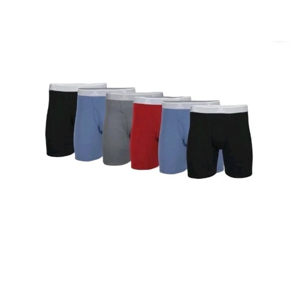 George Men's Cotton Stretch Boxer Briefs Underwear‎ 6-Pack Size L (36-38) Multi
